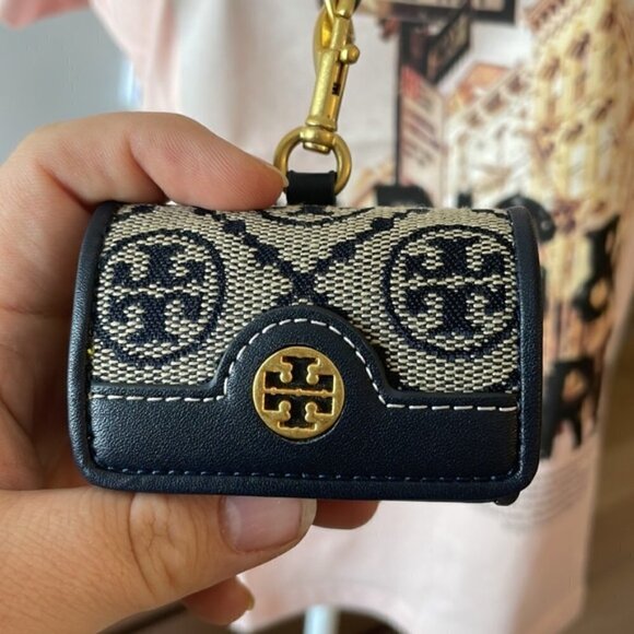 TORY BURCH Headphone case with strap Blue Jacquard - Picture 3 of 5